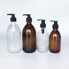 500ml Glass Shampoo Pump Bottle With Black Pump Tops For Bath Shower Shampoo Liquid Dispenser
